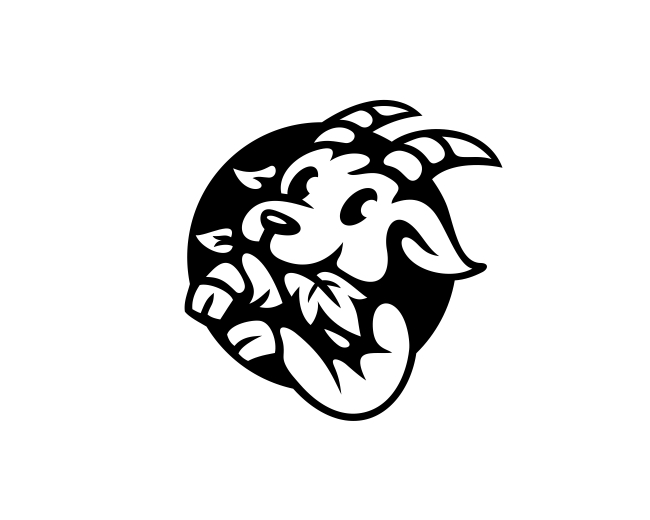Cute Leaf Farm Goat Logo