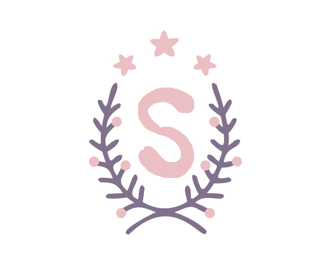 Emblem Incorporating Floral Elements Letter S Logo