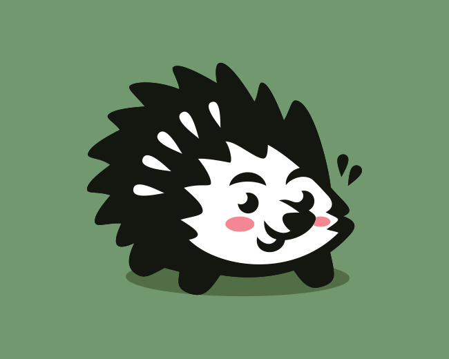 Happy Cute Hedgehog Mascot Logo