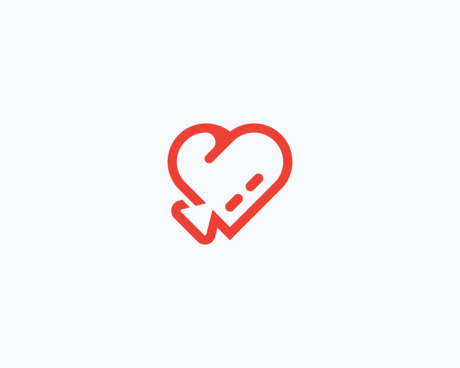 Minimalist Camera Heart Logo
