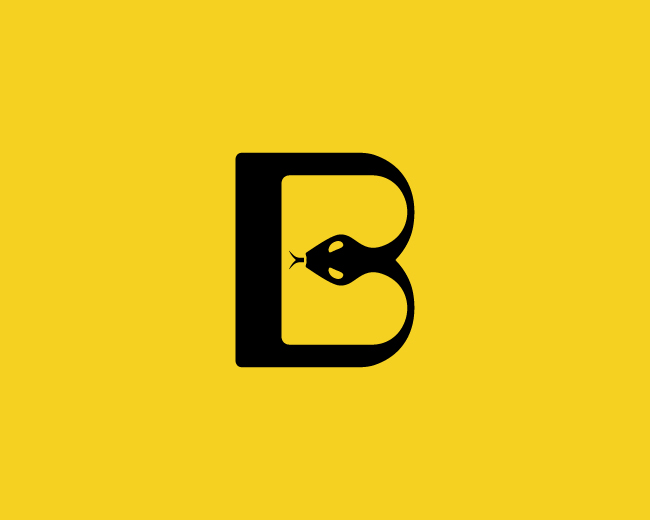 Minimalist Letter B Snake Logo Design