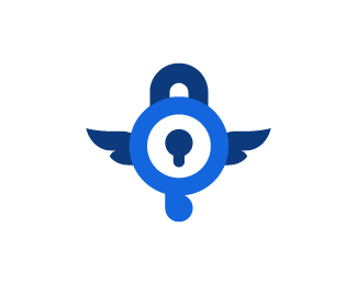 Padlock Search And Wings Logo