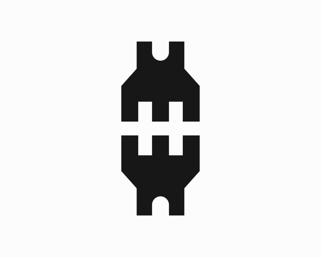 Letter H Double Castle Logo