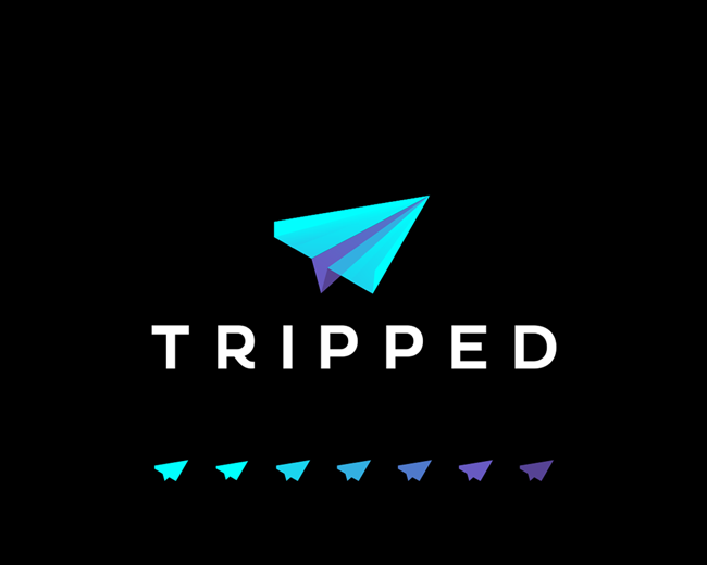 Tripped travel booking app logo design