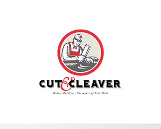 Cut and Cleaver Master Butcher Logo
