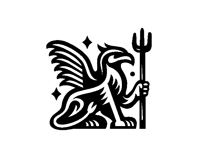 Grifin Trident Monochrome Character Logo