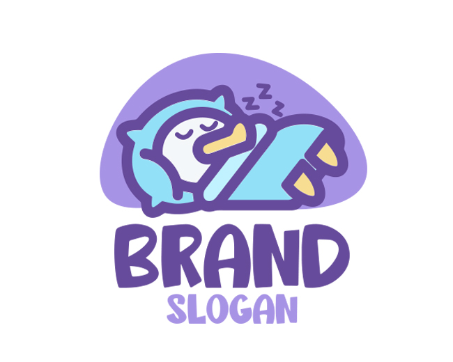 Sleeping Duck ready-made logo for sale