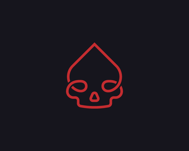 Minimalist Spade Skull Logo