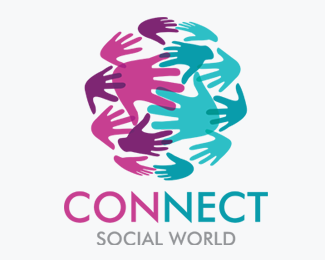 Connect Social Media World Logos for Sale