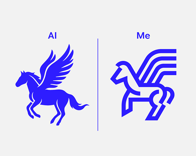 AI vs Human: Designing a Minimal Pegasus Logo