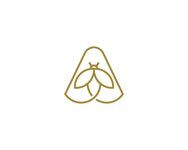 Sleek Bee Letter A Logo