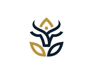 Flower Bull Head Logo