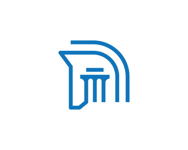 Monoline Horse Head Pillar Logo