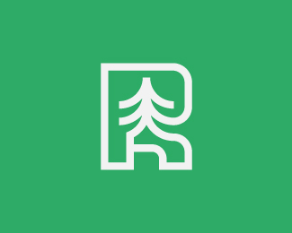 Letter PR Pine Logo