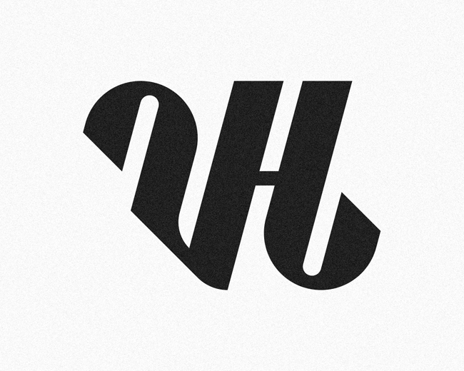 VH HV monogram logomark design sketching process b