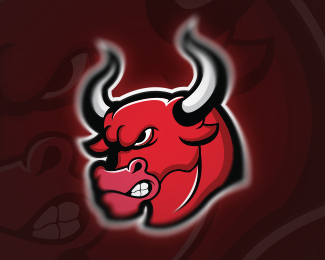 Red Bull Mascot Logo Design