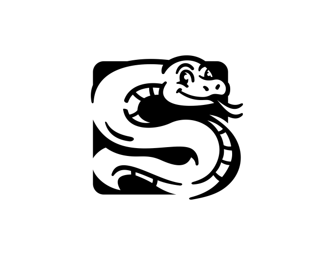 Letter S Snake Mascot Logo
