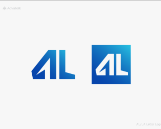 AL or LA letter logo