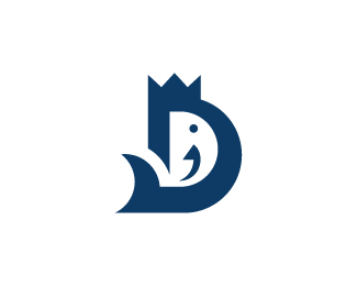 Crown D Fish Monogram Logo