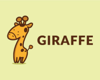 Cute Little Lovely Giraffe Mascot Logo Design