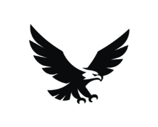 Negative space eagle wings logo