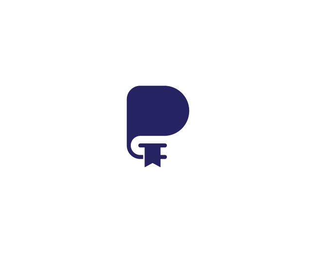 Letter P Book Logo