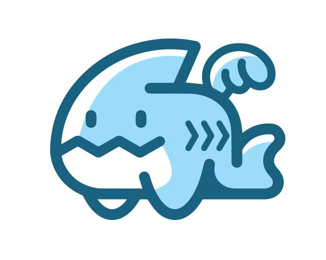 Cute flying shark ready-made logo for sale