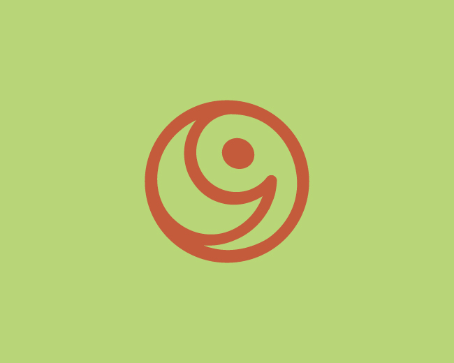 Crescent Moon Number 9 Logo Mark