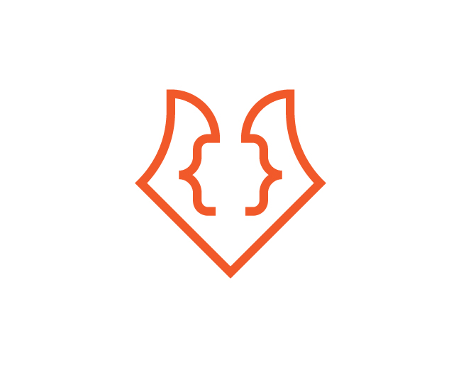 modern Fox Coding Tech Logo Concept