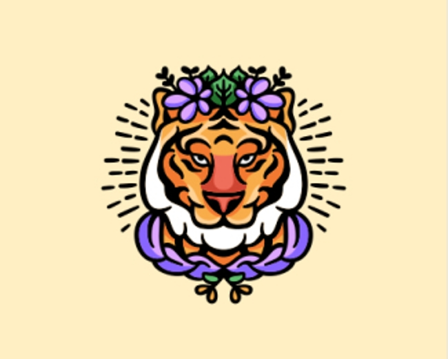 Flower Tiger Vintage Logo