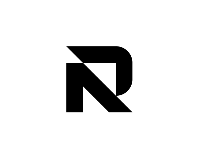 Abstract Letter R Diagonal Cut Logo for Sale