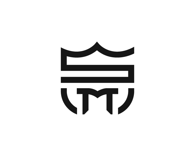 Letter SM Shield Monogram MS Logo