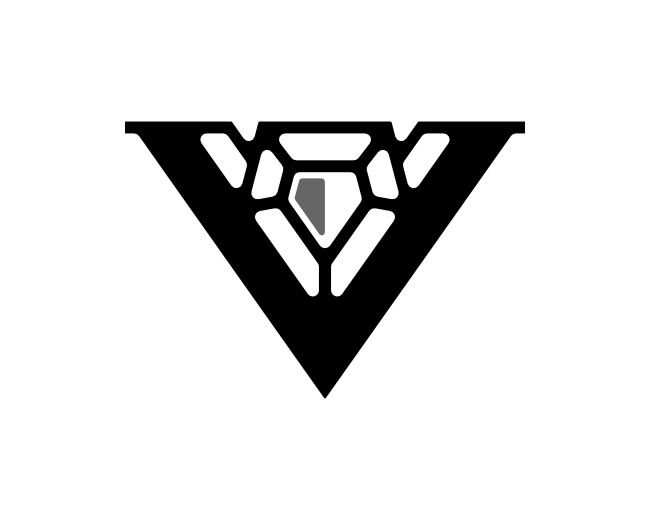 Letter V Diamond Stone Identity Monogram Logo