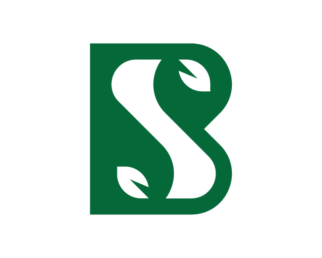simple S and B leaf logo