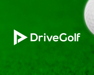 Drive Golf logo design, negative space flag