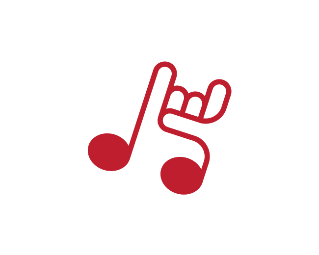 modern monoline rock music hand logo