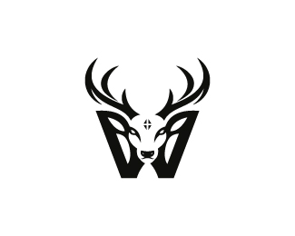 Royal Diamond Deer Letter W Logo