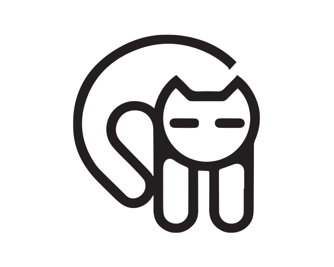 Minimal Kitty Cat ready-made logo for sale