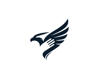 Majestic Eagle Guardian Hand Logo