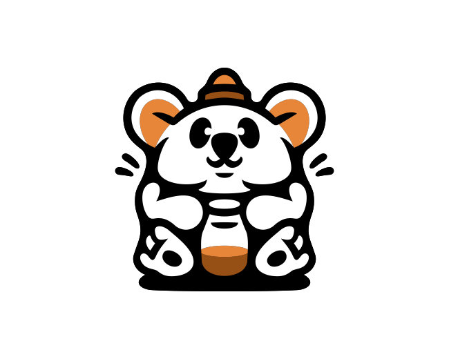 Koala Cute Drink Mascot Logo