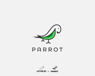 'p' parrot logo