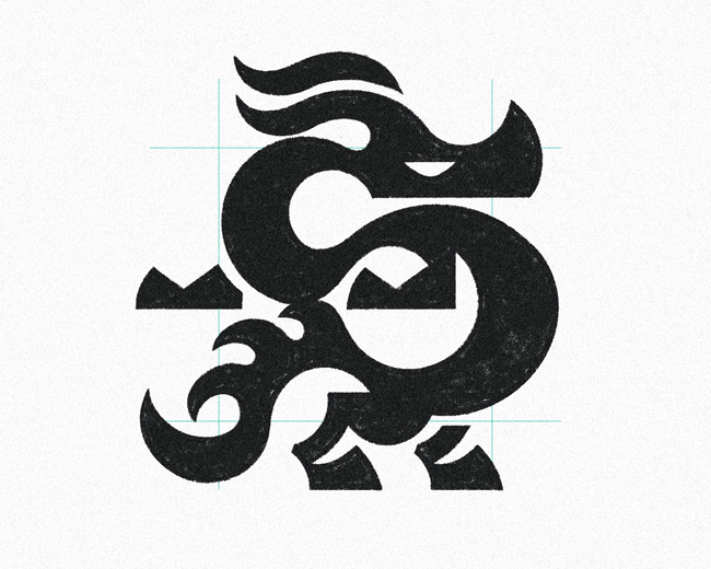 Legendary Asian Lung Dragon logomark design