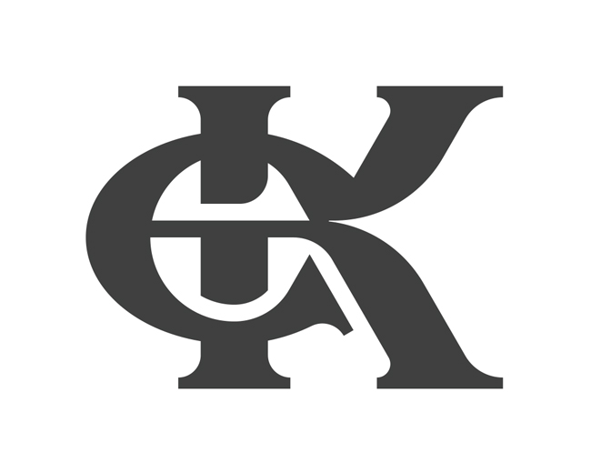 Lettering e K monogram typography logo