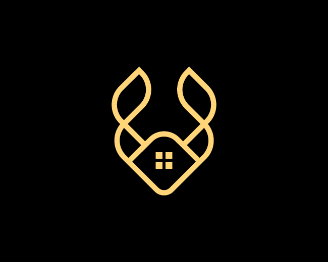 Modern Fox House Real Estate Logo Branding