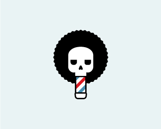 barber shop logo with skull