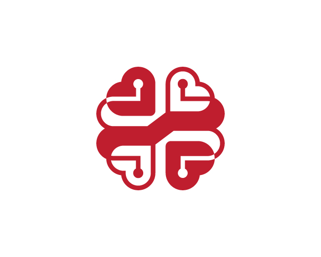 Abstract Brain Love Logo