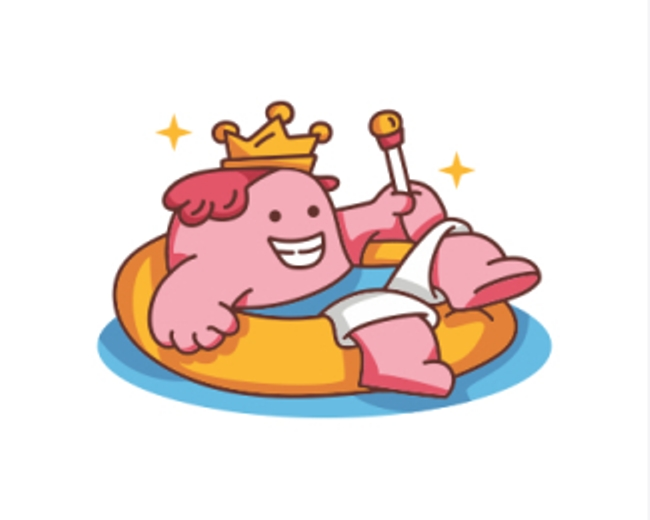Cute Swimming King Logo