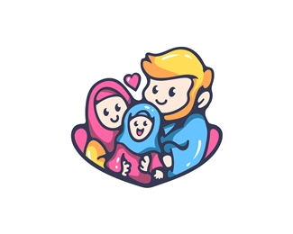 Cute Love Family Logo