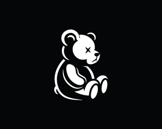 White Teddy Bear Toy Logo