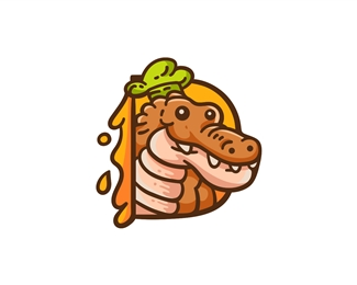 D Crocodile Bread Chef Logo